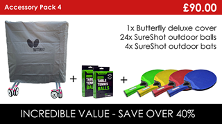 Pack 4 - 1x Butterfly deluxe cover, 4x deluxe outdoor bats (2 upgraded, 2 additional)